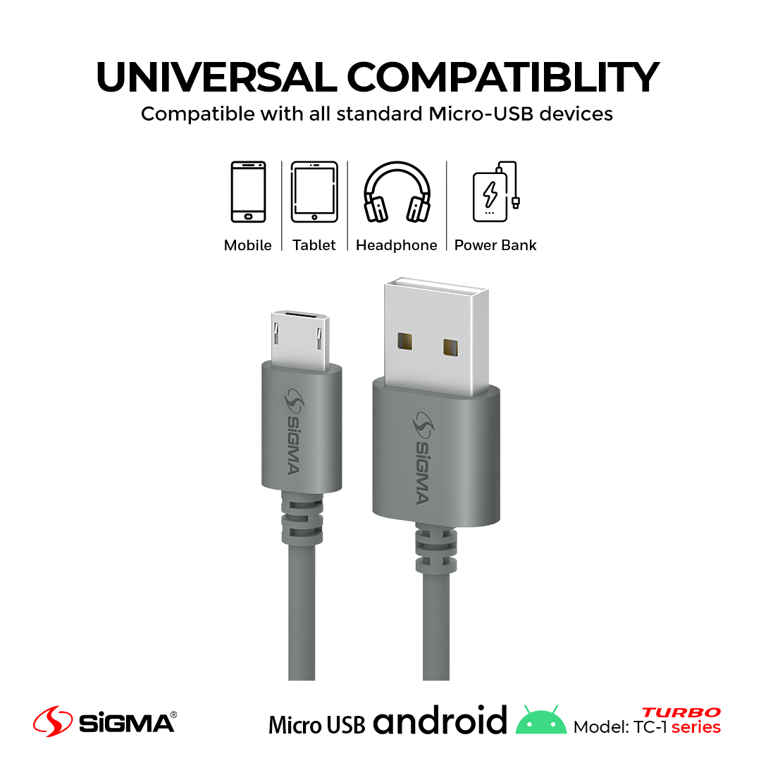 Sigma Turbo Micro Cable 2.4A Auto Disconnect - TC-1 image 0