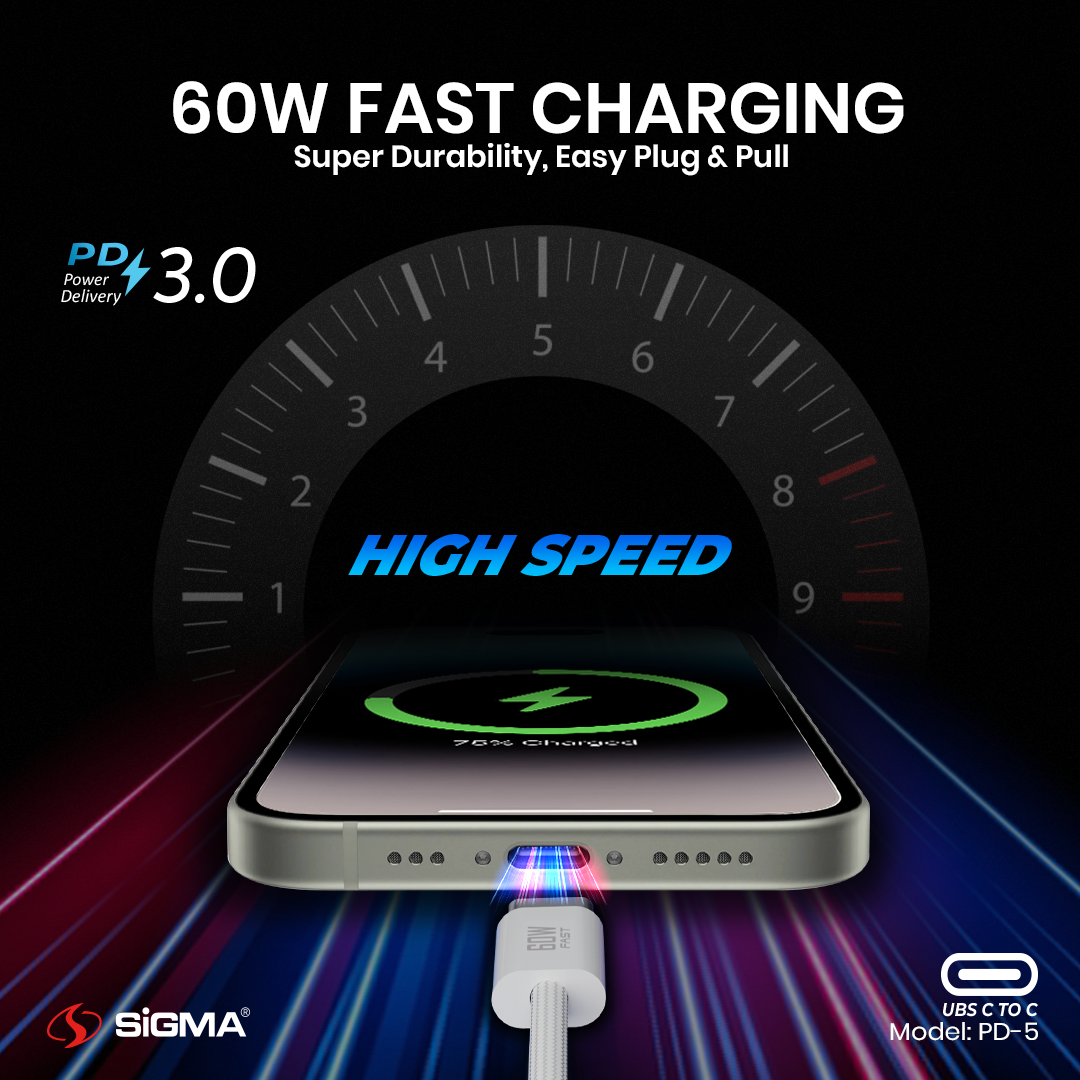 Sigma 60W PD SERIES CABLE C to C Model: PD-5 image 1