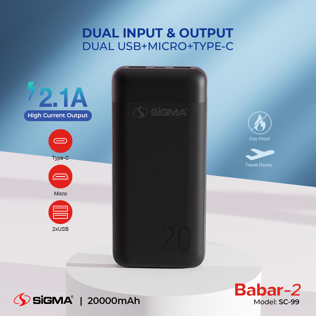 Sigma BABAR-2 POWER BANK 20000 MAH SC-99 image 2