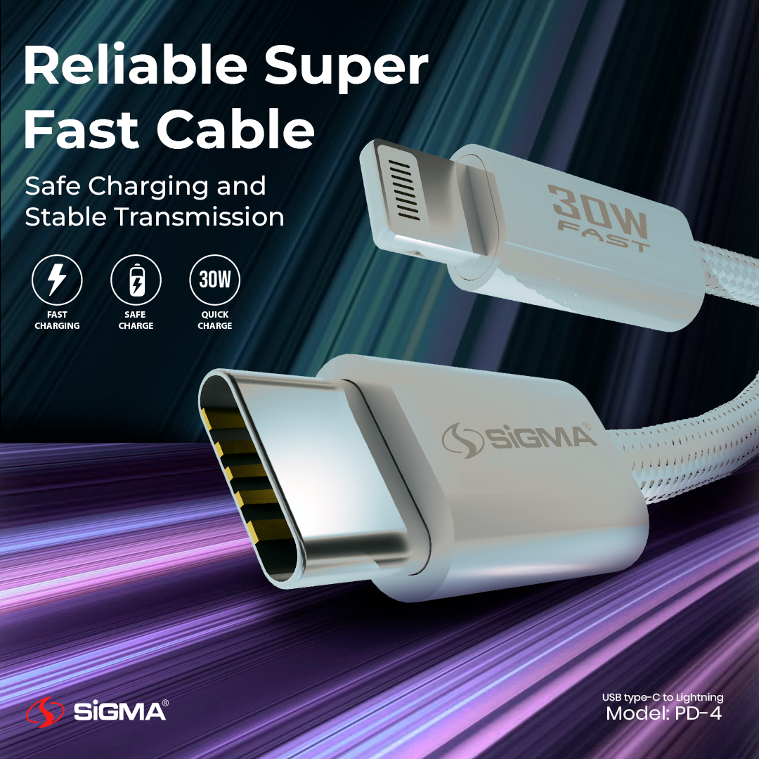 Sigma 30W PD SERIES CABLE Lightning to C Model: PD-4 image 4
