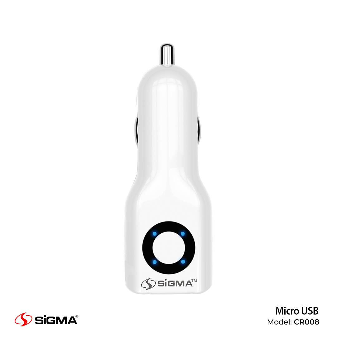 Sigma Diamond Series Micro Single USB Car Charger with Built-in micro cable - CR008 image 0