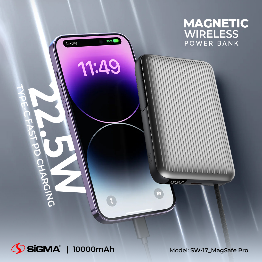 Sigma Wireless Power Bank 10000mAh SW-17 MagSafe Pro image 4
