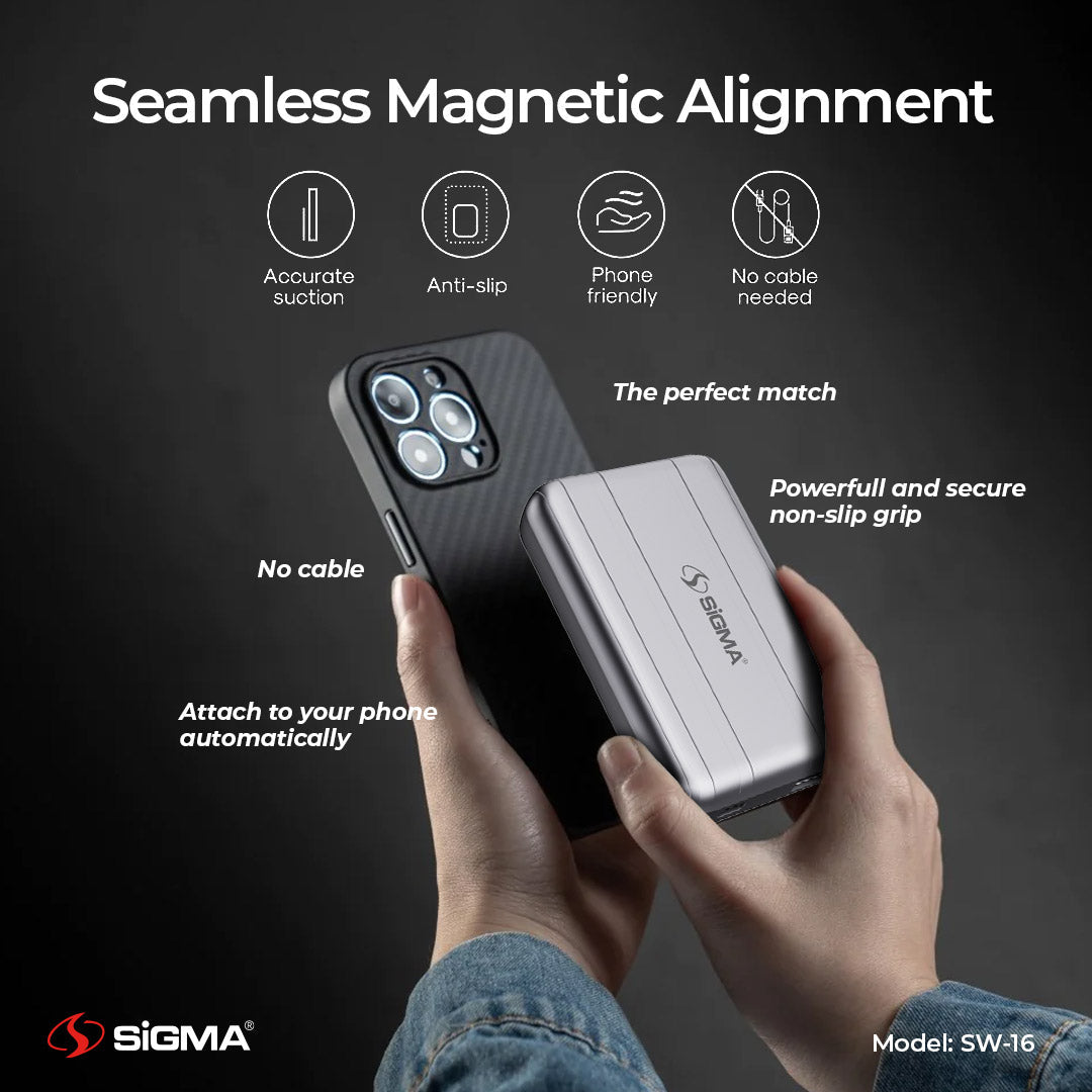Sigma Wireless Power Bank 10000mAh SW-16 MagSafe image 3