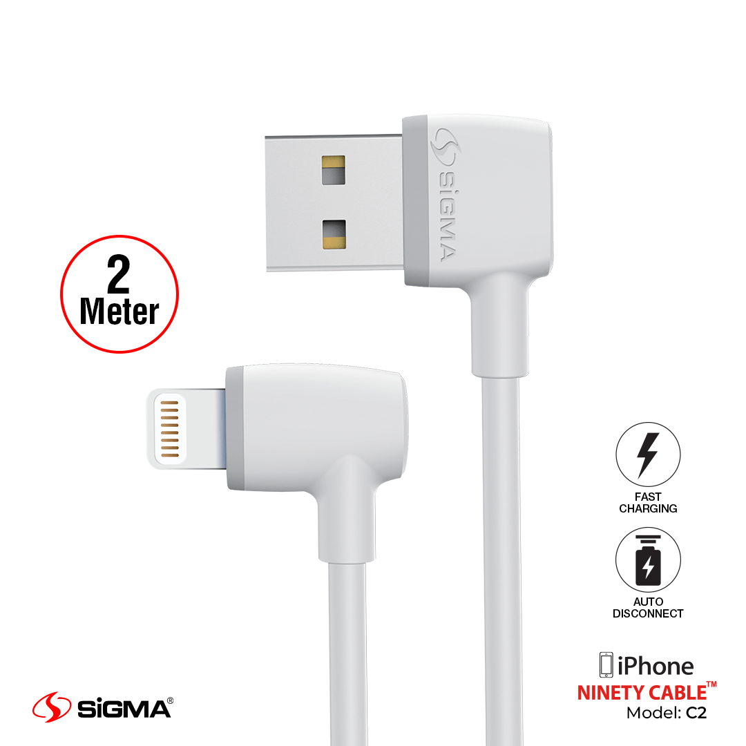 Sigma C2 - Ninety Cable Lighting For iPhone Auto Disconnect image 2