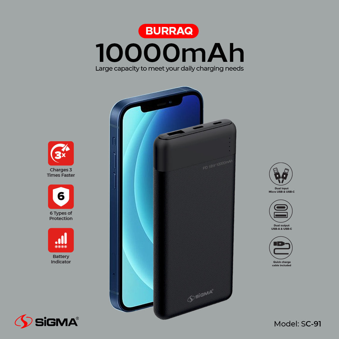 Sigma Burraq Power Bank 10000mAh SC-91 image 2