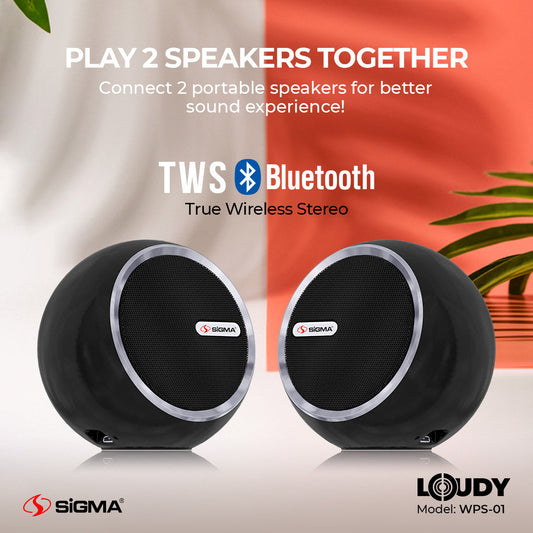 Sigma Loudy Portable Speaker WPS-01 (Pair) image 1