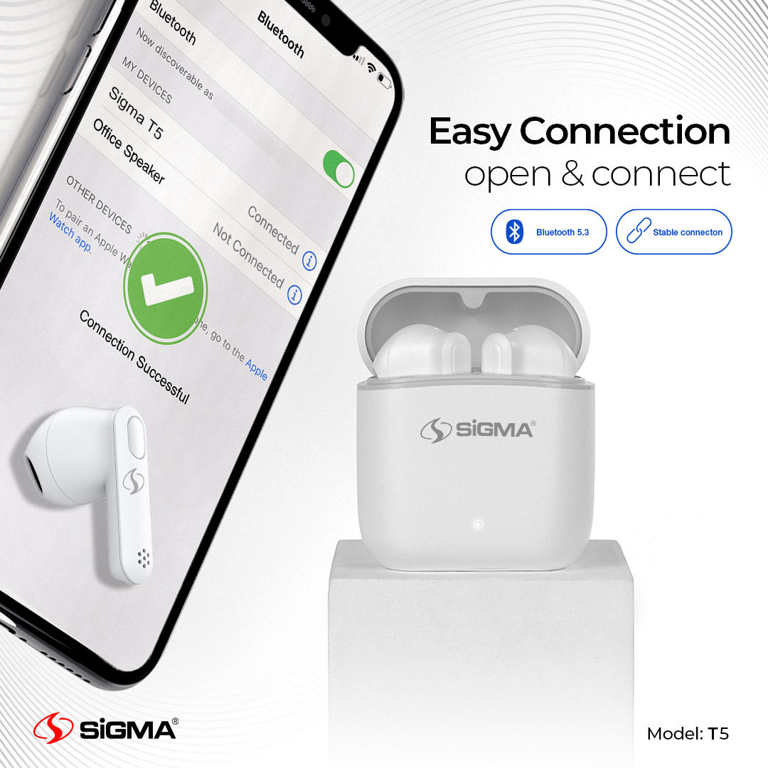 Sigma Wireless EarBuds WAVE T5 TWS image 4