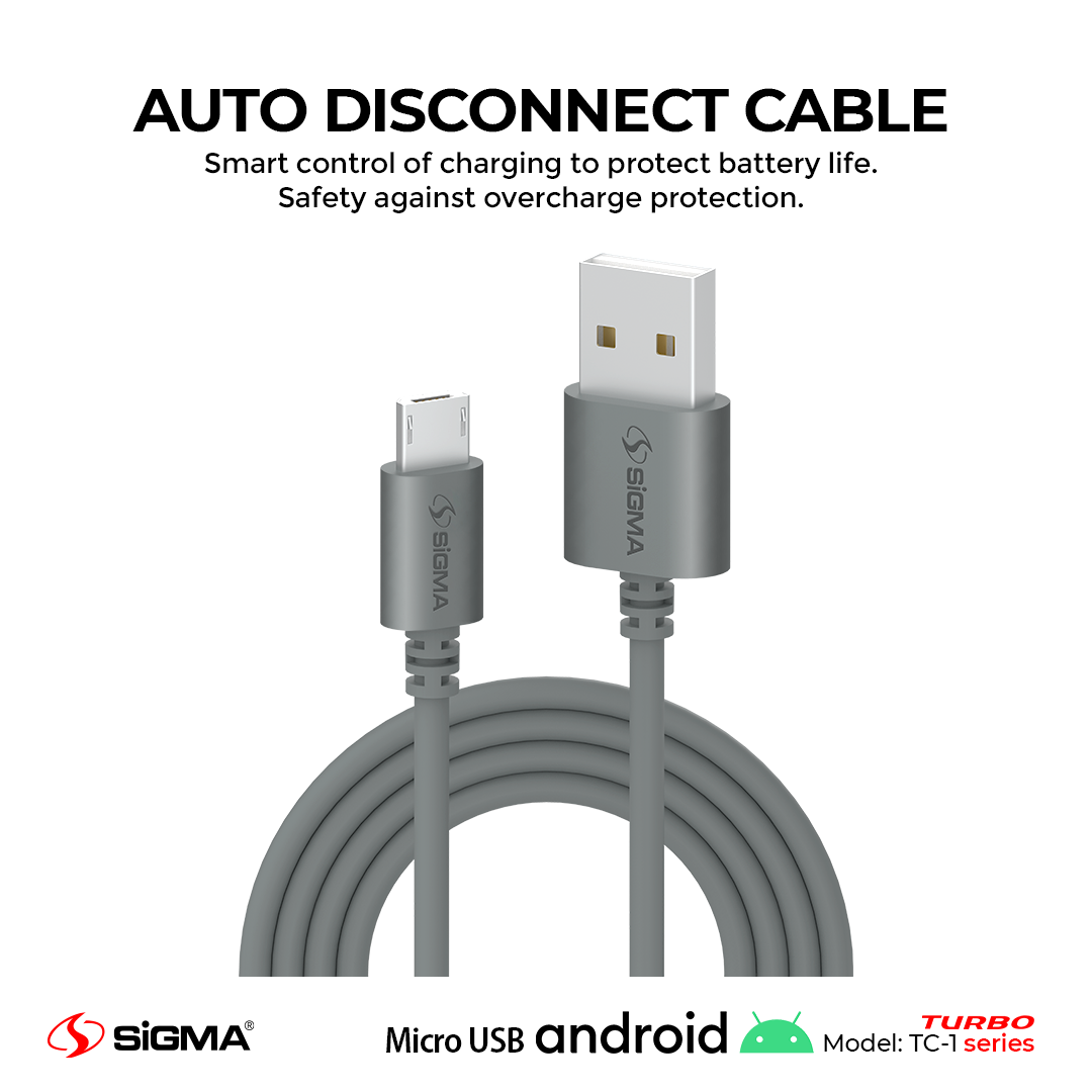 Sigma Turbo Micro Cable 2.4A Auto Disconnect - TC-1 image 2