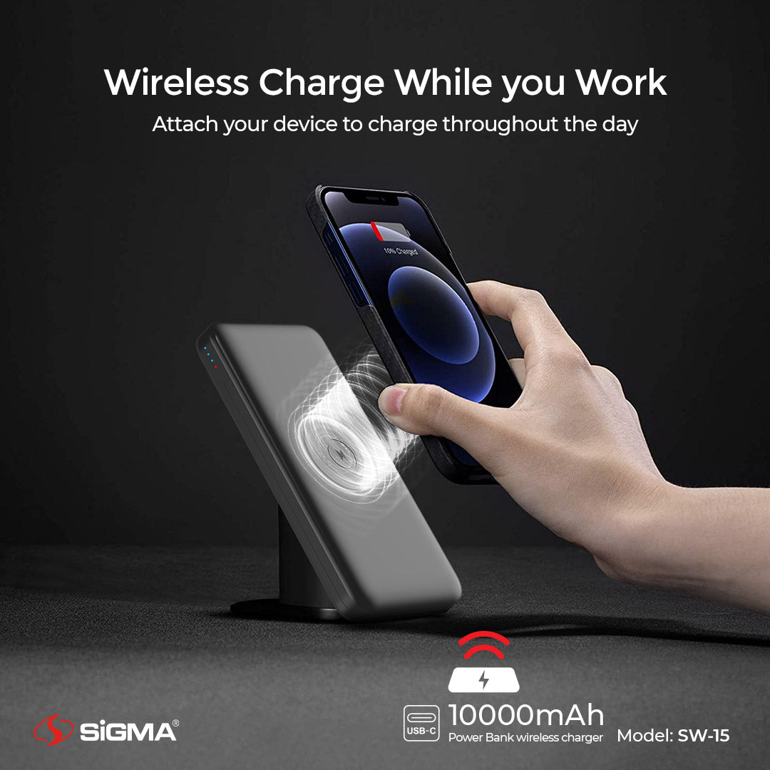 Sigma Wireless Power Bank 10000mAh SW-15 image 2
