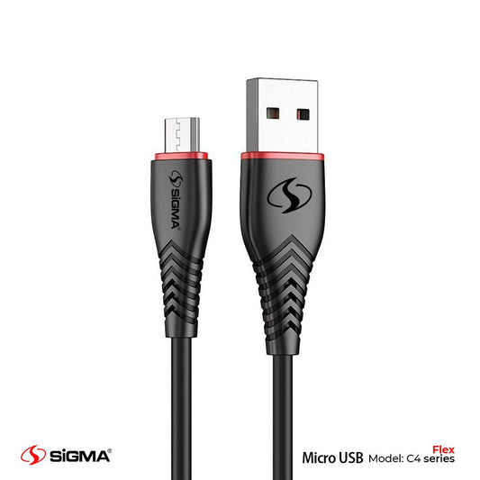 Sigma Flex Micro Cable - 2.4A Auto Disconnect - C4 - Black image 1