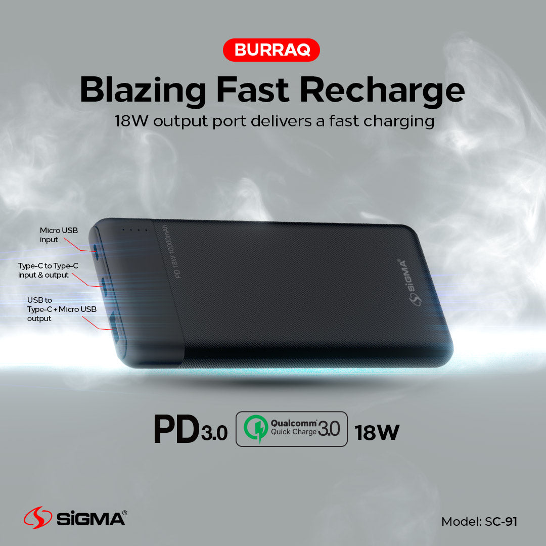 Sigma Burraq Power Bank 10000mAh SC-91 image 1
