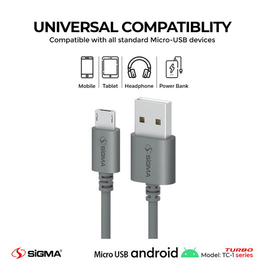 Sigma Turbo Micro Cable 2.4A Auto Disconnect  - TC-1 image 0