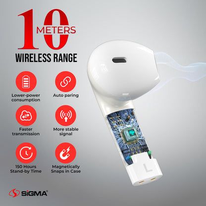 Sigma wireless Earbuds Wave T6 TWS image 3