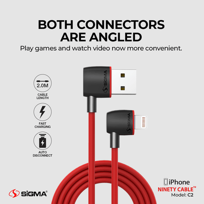 Sigma C2 - Ninety Cable Lighting For iPhone Auto Disconnect image 3