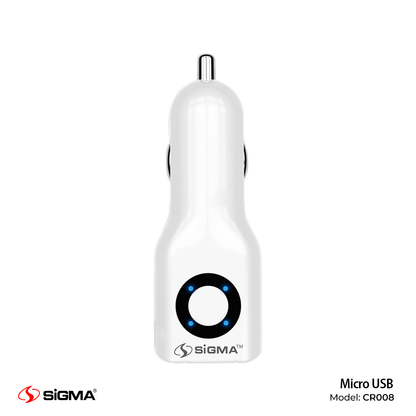 Sigma Diamond Series Micro Single USB Car Charger with Built-in micro cable - CR008 image 0