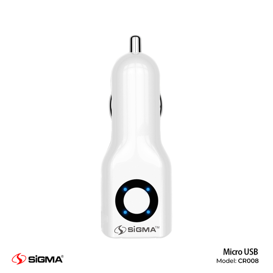 Sigma Diamond Series Micro Single USB Car Charger with Built-in micro cable - CR008 image 0