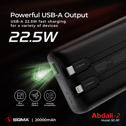 Sigma ABDALI-2 (2in1) POWER BANK 20000 mAh SC-97 image 4