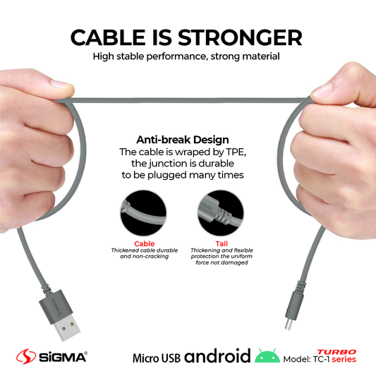 Sigma Turbo Micro Cable 2.4A Auto Disconnect  - TC-1 image 1