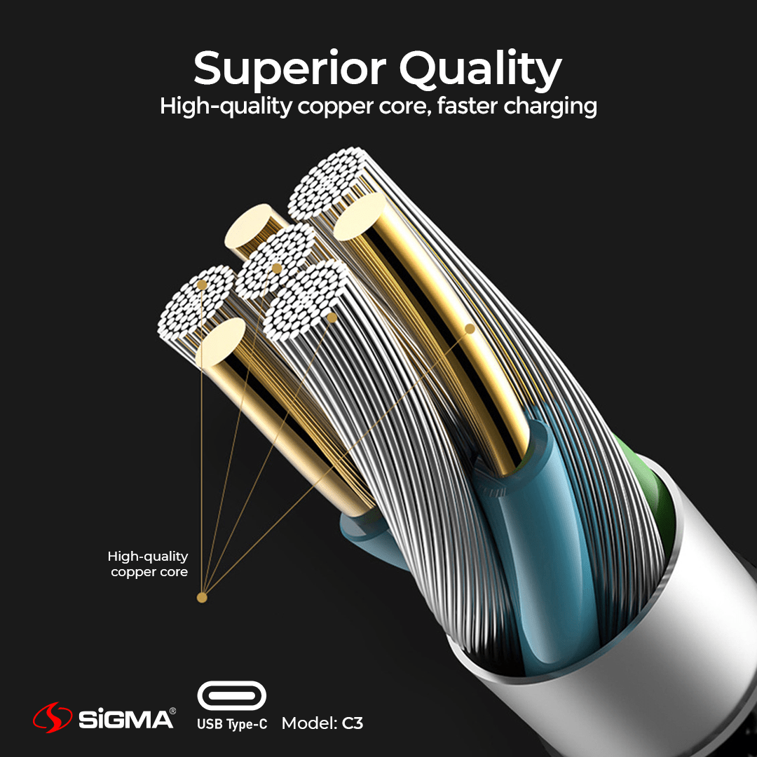 Sigma HIGH SPEED C3 CABLE 2.4A (Type-C) image 4