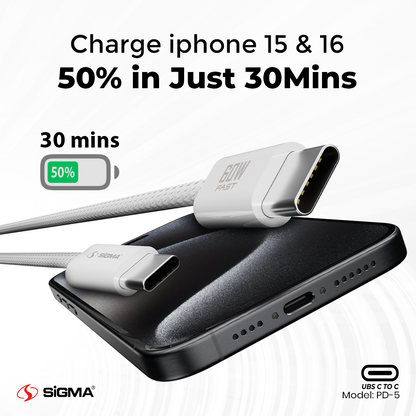 Sigma  60W PD SERIES CABLE C to C Model: PD-5 image 2