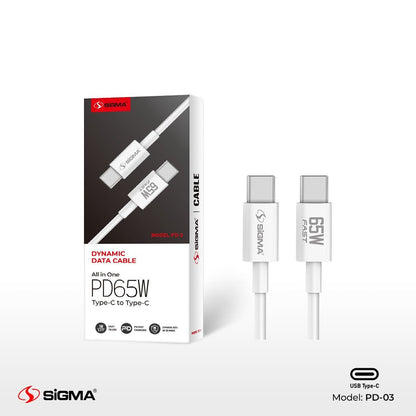 Sigma 65W PD C to C Fast Charging Cable - PD-3 image 0