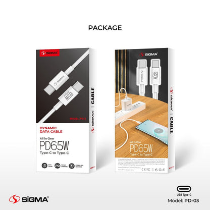 Sigma 65W PD C to C Fast Charging Cable - PD-3 image 2