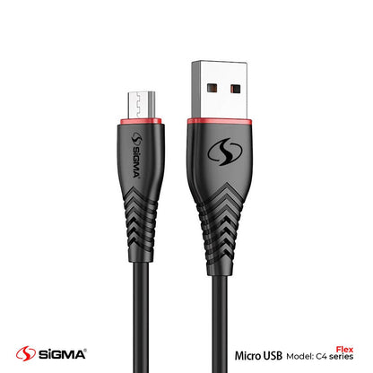 Sigma Flex Micro Cable - 2.4A  Auto Disconnect - C4 - Black image 0