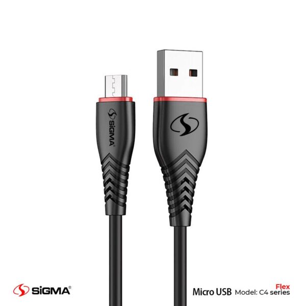 Sigma Flex Micro Cable - 2.4A Auto Disconnect - C4 - Black import placeholder for 11458