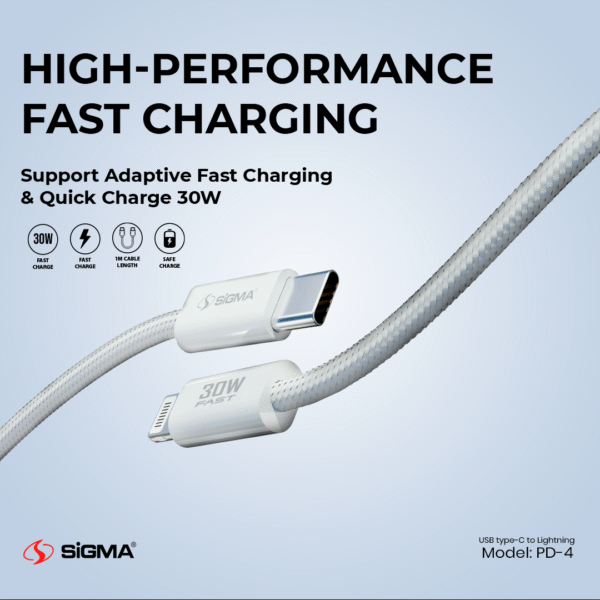 sigma 30w pd series cable lightning to c model: pd 4