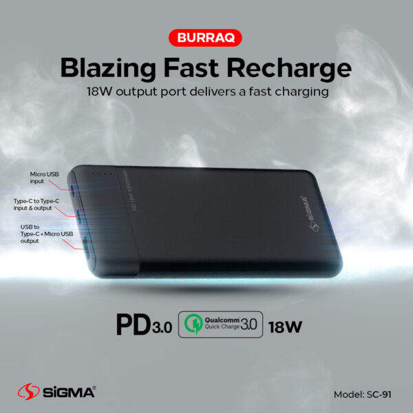 sigma burraq power bank 10000mah sc 91