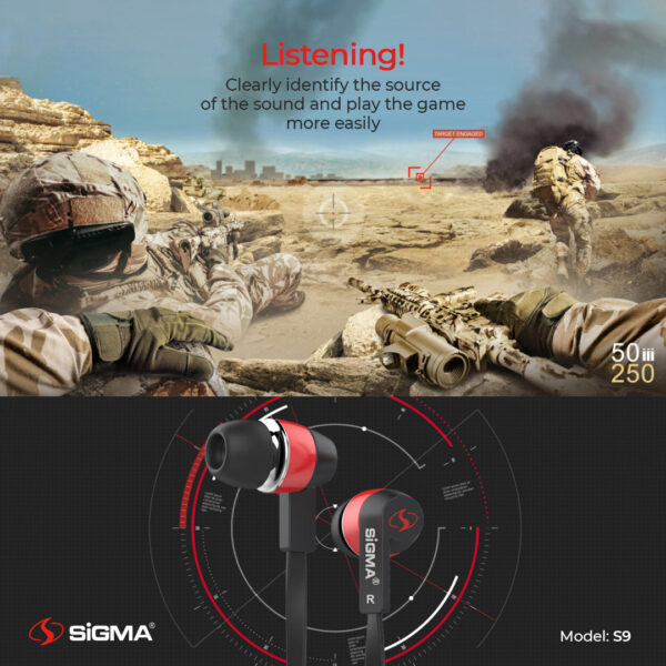 sigma high quality stereo earphones s9