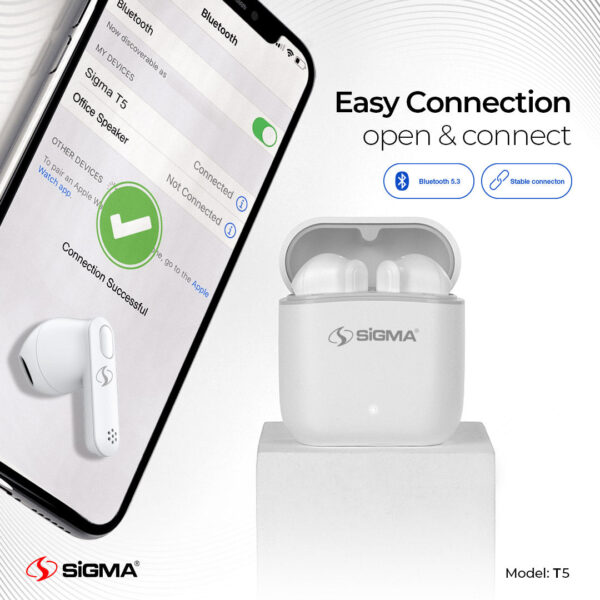 sigma wireless earbuds wave t5 tws