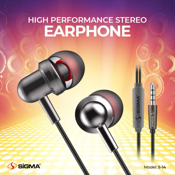 sigma premium stereo earphones s14
