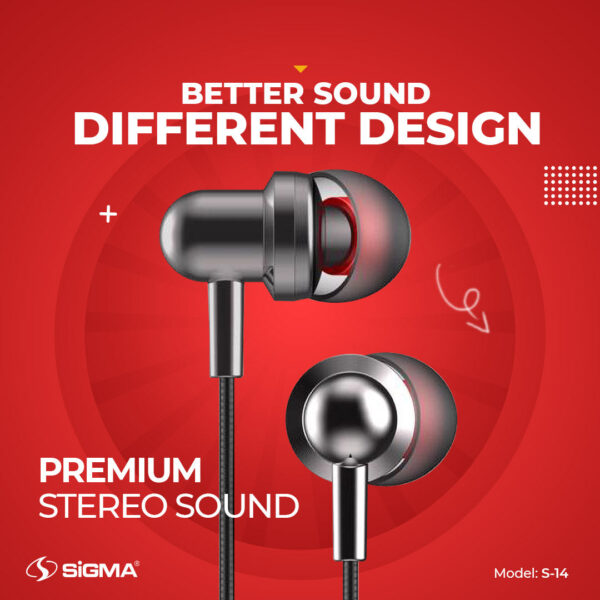 sigma premium stereo earphones s14
